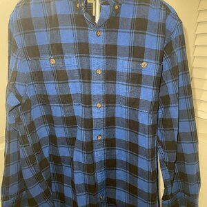 Duluth Trading Co Flannel Shirt – Men’s Large – Blue Plaid – Pre-Owned
